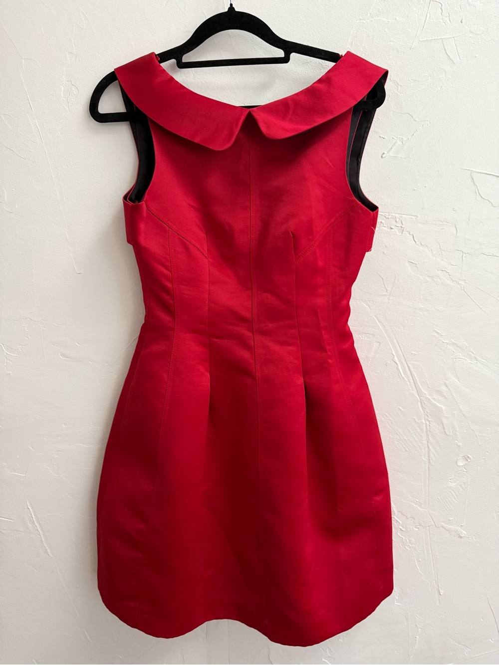 Zara Red Sleeveless Mini Dress with Peter Pan Collar